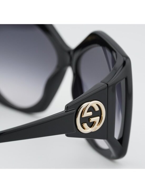 Gucci GG0875S 001 Sunglasses Black Square Frame, Grey Lenses main image 9